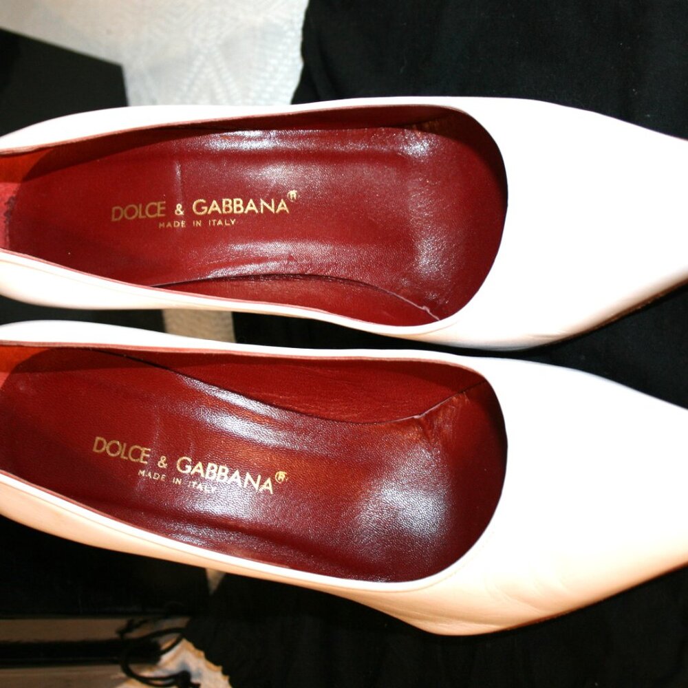 Dolce & Gabbana Nero White Leather Pumps Size 38 Eur. / 7.5 US - Picture 4 of 13